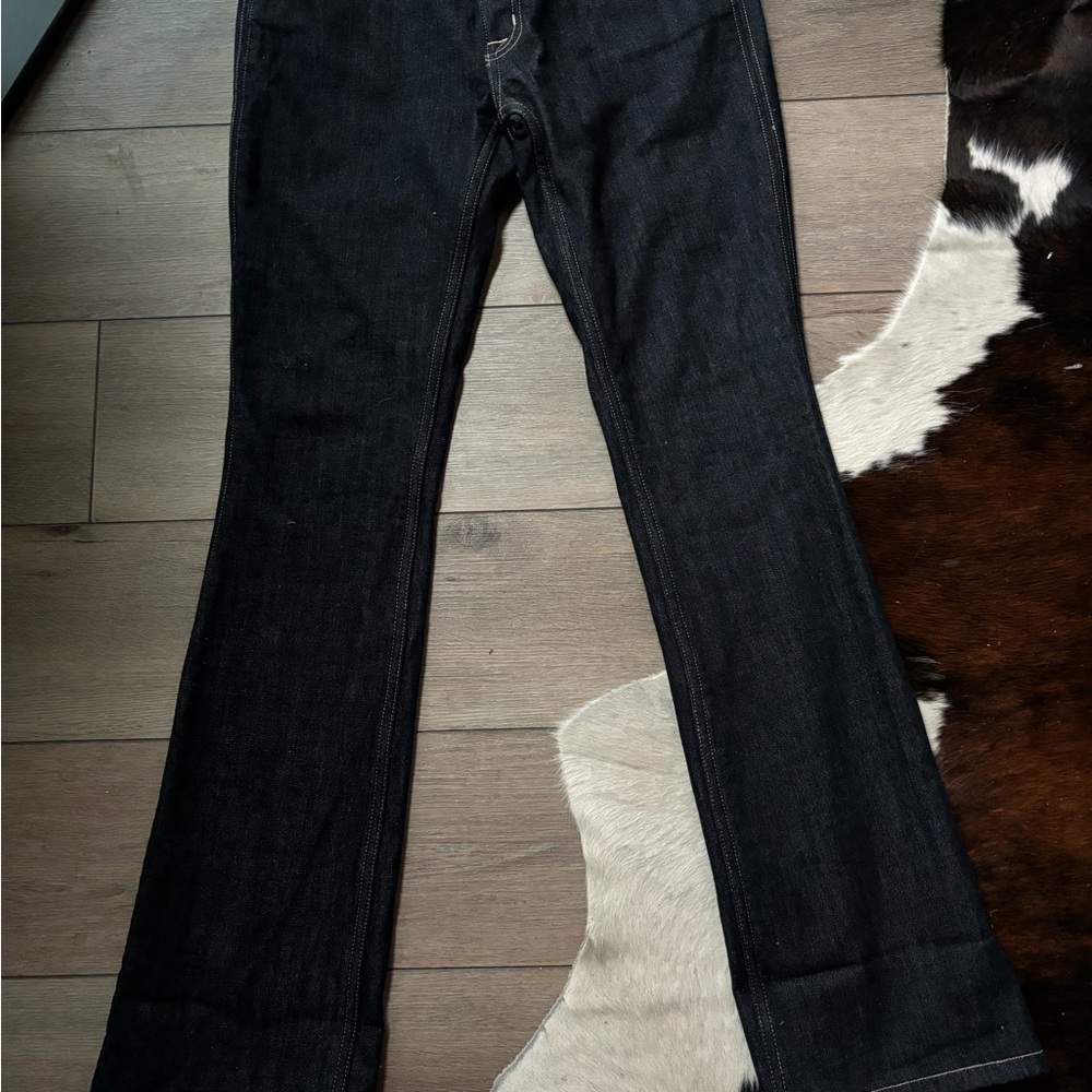 Great Made in the USA dark jeans lined in light weight brushed fleece